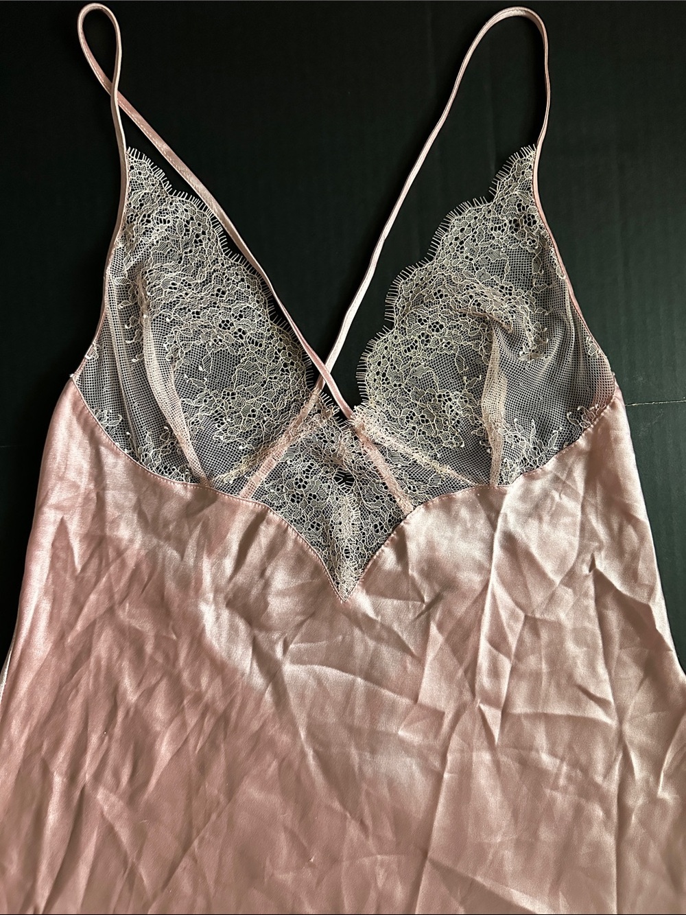 Victoria’s Secret Silky Chemise / Lace-Trim Slip - Dusty Pink - Picture 8 of 14
